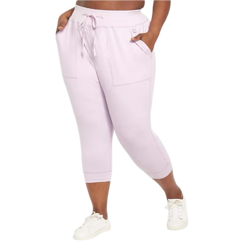 NWT "Lane Bryant LIVI" Soft Fair Orchid (Lavender) Marled Capri Jogger Siz…